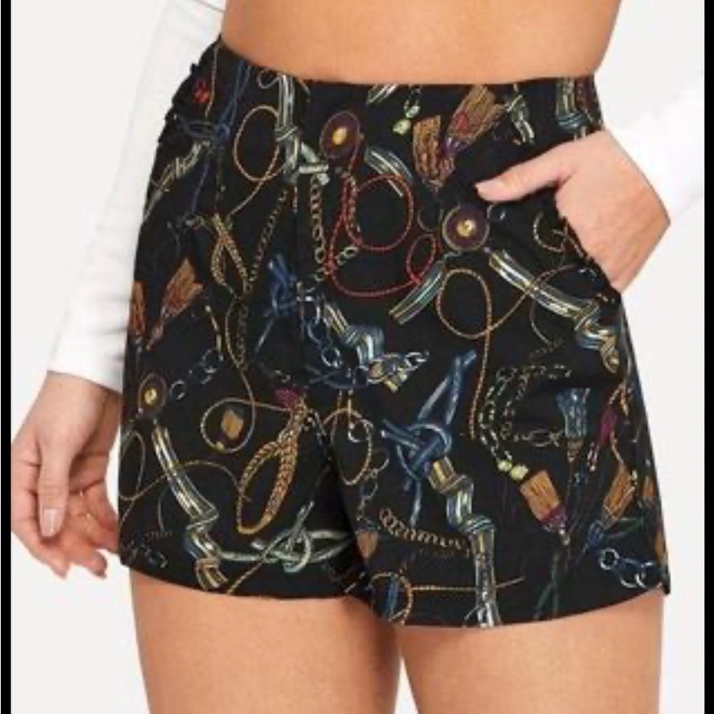 ZARA chain and jewels print shorts